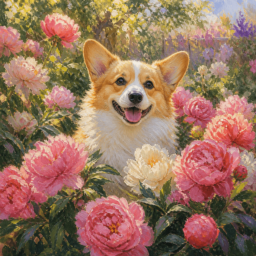 Corgi in the Impressionist style